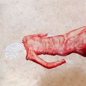 Bemalte und mit Relief behauene Fliese